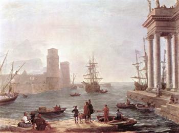 尅勞德 洛朗 Port Scene with the Departure of Ulysses from the Land of th